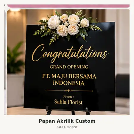 Papan Bunga Akrilik Jemursari